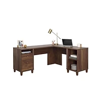 Sauder Willow Place L Desk, Grand Walnut finish