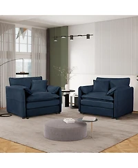 Streamdale Furniture Oversized Chenille Accent Chair Set of 2, Comfy Single Sofa Chair, Modern Armchair