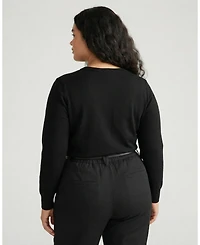 Universal Standard Plus Size Savvy Fine Knit V Sweater