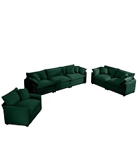 Streamdale Furniture Corduroy 3-Piece Oversized Sectional Sofa with 2-Seater and 3-Seater