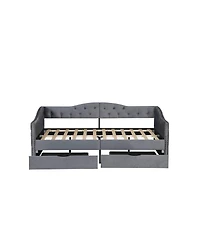 Streamdale Furniture Full Boucle Cloud Bed With Storage Drawers and Usb Charging