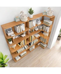 Streamdale Furniture Space-Saving Corner Bookshelf and Bookcase Set