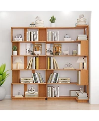 Streamdale Furniture Space-Saving Corner Bookshelf and Bookcase Set