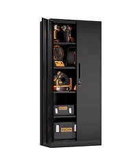 Streamdale Furniture 71"H Metal Garage Storage Cabinet with 4 Shelves and Lock