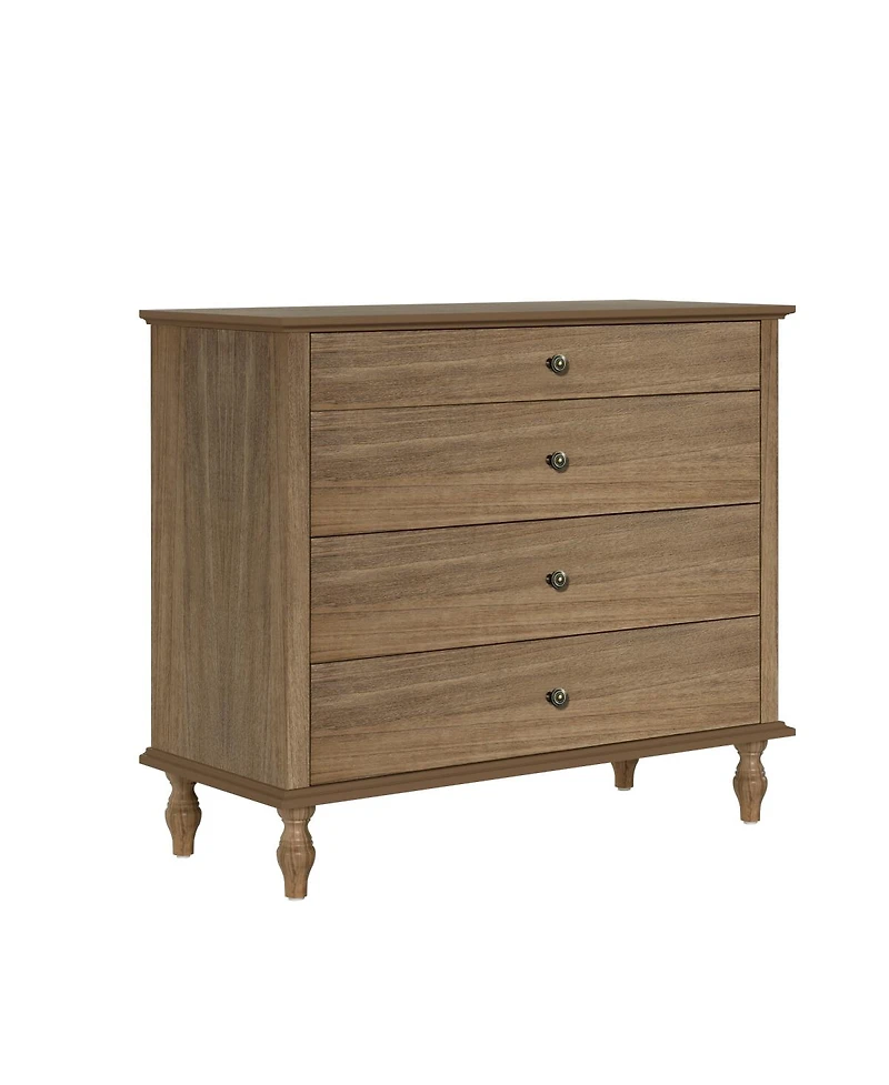 Streamdale Furniture 4-Drawer Chest with Solid Wood Foot
