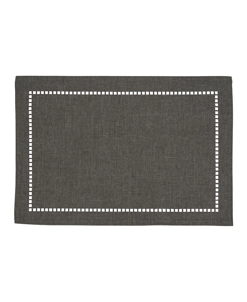 Saro Lifestyle Laser-Cut Hemstitch Placemats, Set of 4
