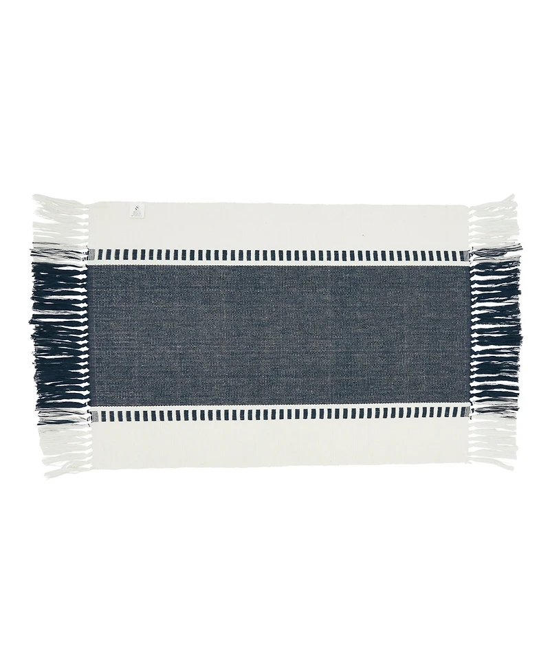 Saro Lifestyle Tassel Trimmed Stripe Placemats, Set of 4