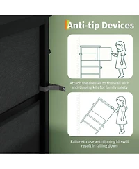 gaomon Led Tv Stand Dresser with 8 Fabric Drawers for TVs , Media Console Steel Frame Storage