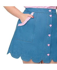 Unique Vintage Plus Scallop Hem Mini Skirt