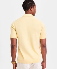 Club Room Men's Short-Sleeve Linen and Cotton Button Sweater Polo Shirt, Macy's Exclusive