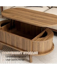 Streamdale Furniture Walnut Lift Top Coffee Table with Hidden Storage