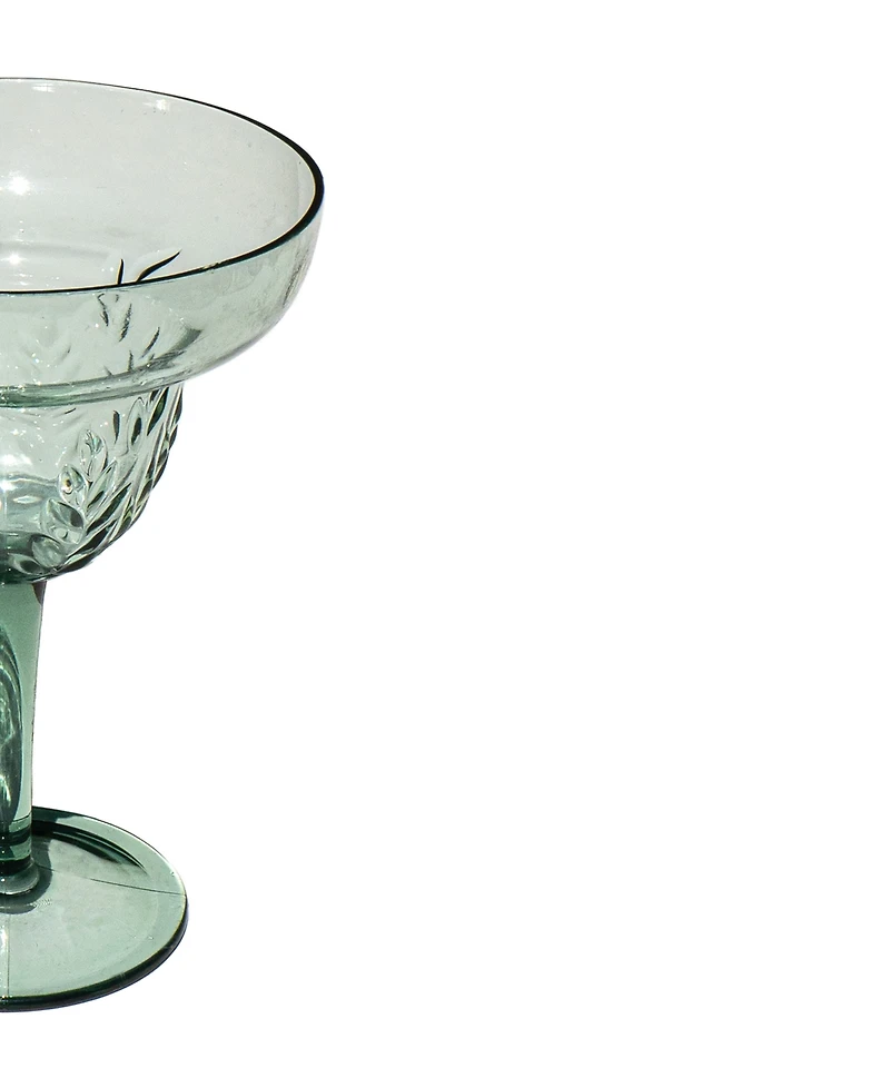 Abode Homewares Embossed Leaf Acrylic Margarita Glasses, Set of 6