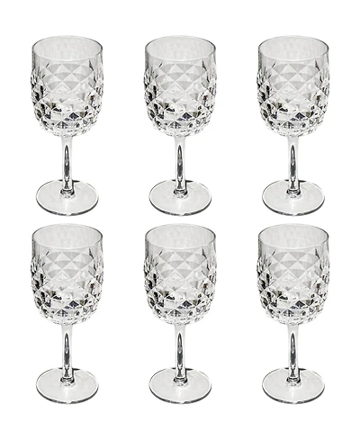 Abode Homewares Diamond Cut Acrylic Goblet Wine Glasses