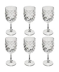 Abode Homewares Diamond Cut Acrylic Goblet Wine Glasses