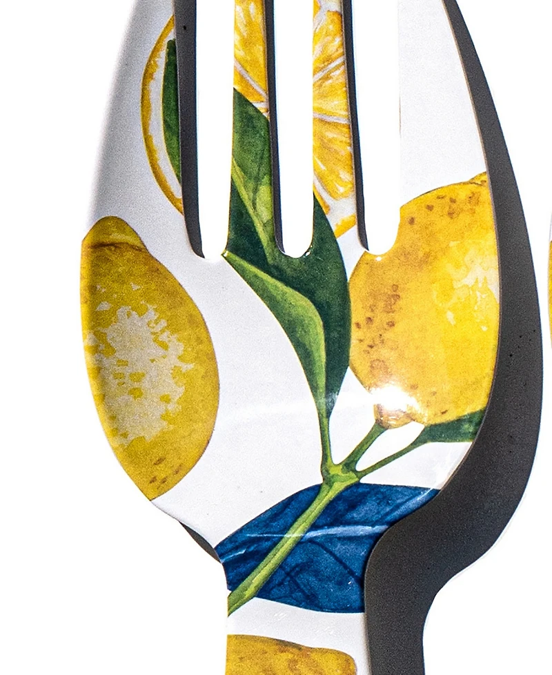 Abode Homewares Lemon Orchard Melamine Serving Utensils, Set of 2
