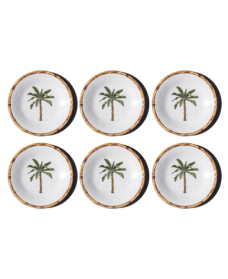 Abode Homewares Rainforest Palm NewWave Melamine Salad Plates, Set of 6