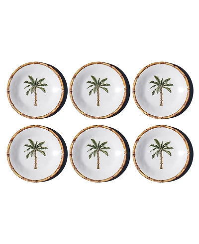 Abode Homewares Rainforest Palm NewWave Melamine Salad Plates, Set of 6