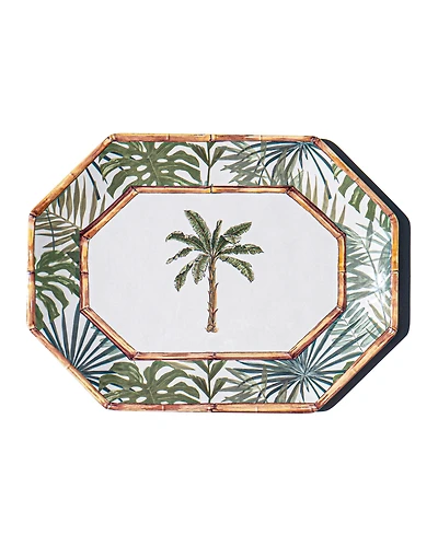 Abode Homewares Rainforest Palm 12" Melamine Octagonal Platter