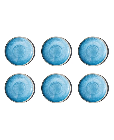 Abode Homewares Coastal Reactive NewWave Melamine Dinner Plates, Set of 6