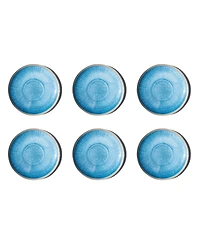 Abode Homewares Coastal Reactive NewWave Melamine Dinner Plates, Set of 6