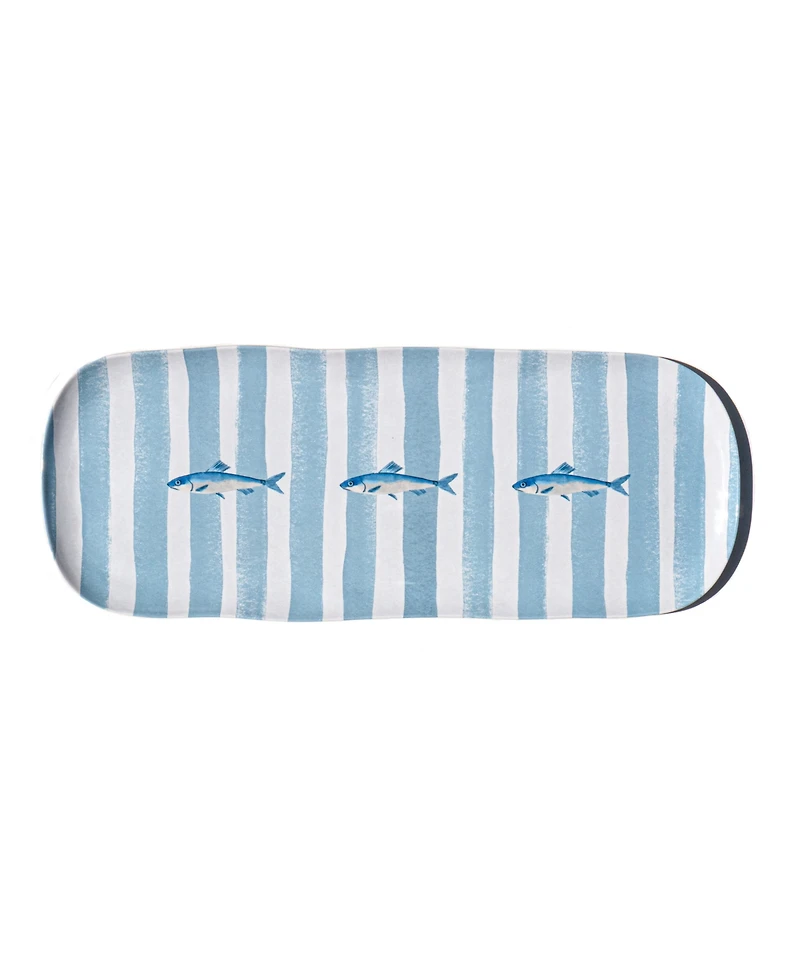 Abode Homewares Sardinia Melamine 6.9" Stripe Serving Platter
