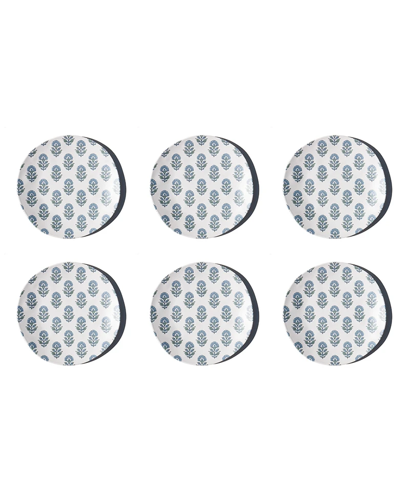 Abode Homewares Kashmir NewWave Melamine Salad Plates, Set of 6