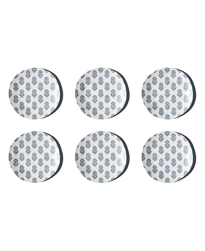 Abode Homewares Kashmir NewWave Melamine Salad Plates, Set of 6