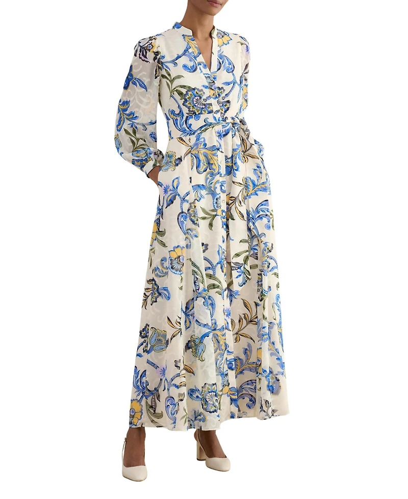 Hobbs London Women's Shanice Belted Maxi Shirt Dress