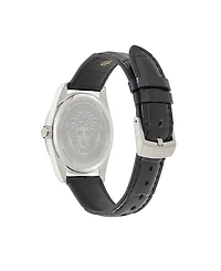 Versace Men's Millenyium Black Calf Leather Strap Watch 40mm