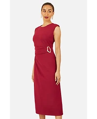 Yumi Women's Buckle Detail Ruched Dress