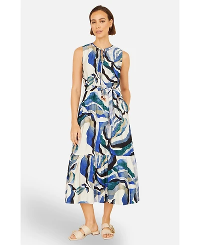 Yumi Women's Swirl Print Midi Dress