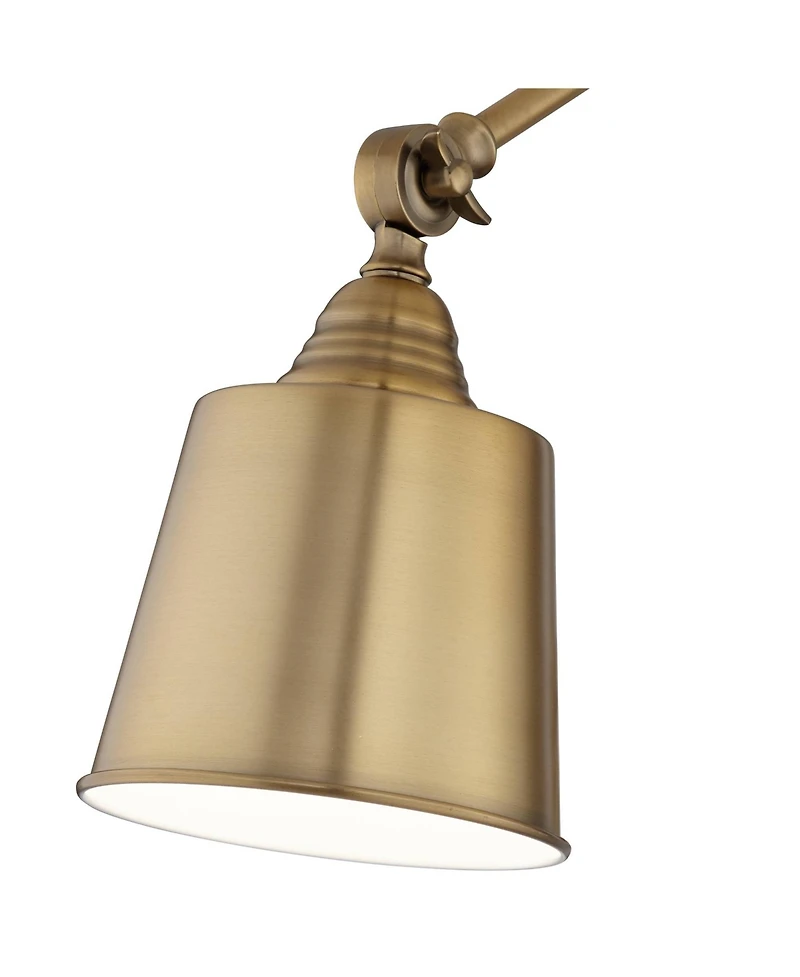 360 Lighting Mendes Modern Wall Lamps Set of 2 Brass Gold Hardwire 5 3/4" Light Fixture Adjustable Cone Shade for Bedroom Reading Living Room Hallway