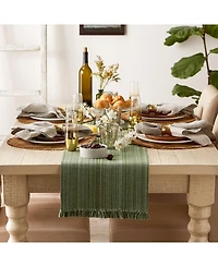 Design Imports Variegated Fringe Table Runner