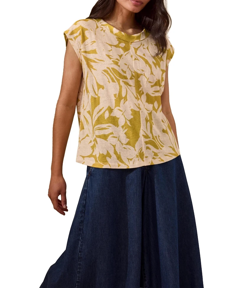 Celtic & Co. Women's Sleeveless Floral Jersey Top