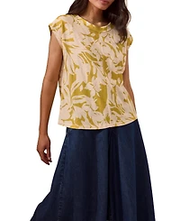 Celtic & Co. Women's Sleeveless Floral Jersey Top