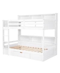 Streamdale Furniture Bunk Bed With Shelves and Storage Drawer