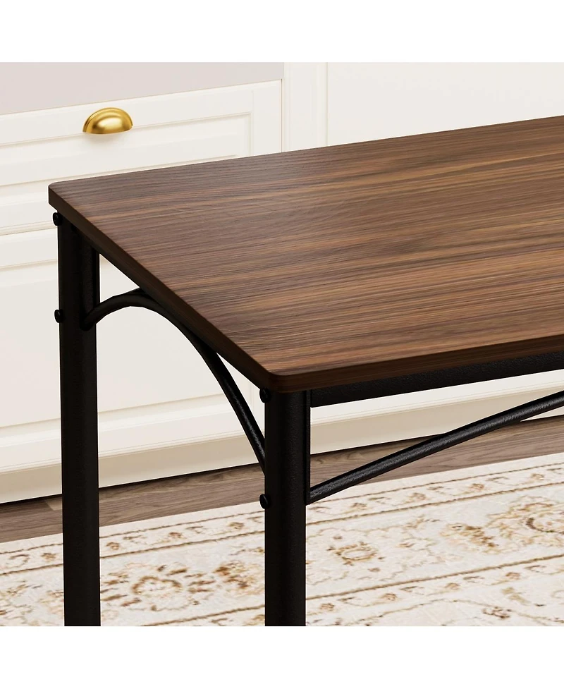 Streamdale Furniture Industrial Dining Table Set with 4 Benches (43.3"L)