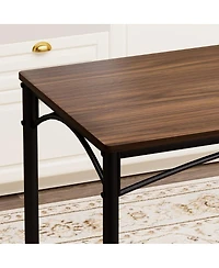 Streamdale Furniture Industrial Dining Table Set with 4 Benches (43.3"L)