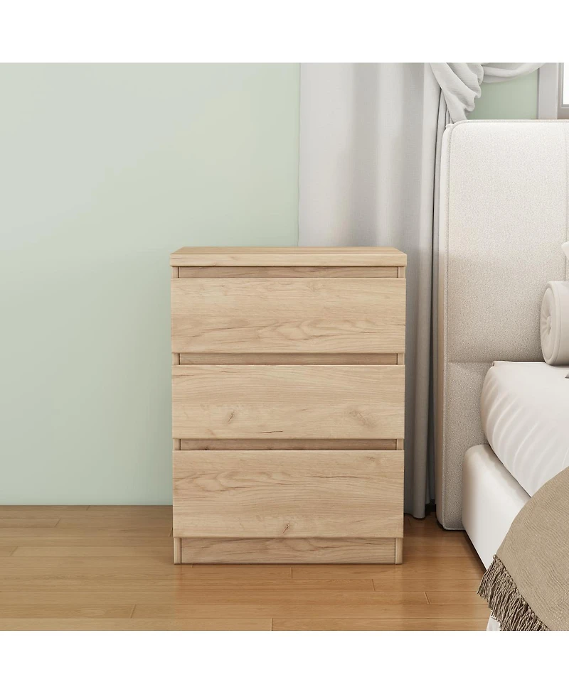 Streamdale Furniture 3-Drawer Handle-Free Nightstand/Side Table