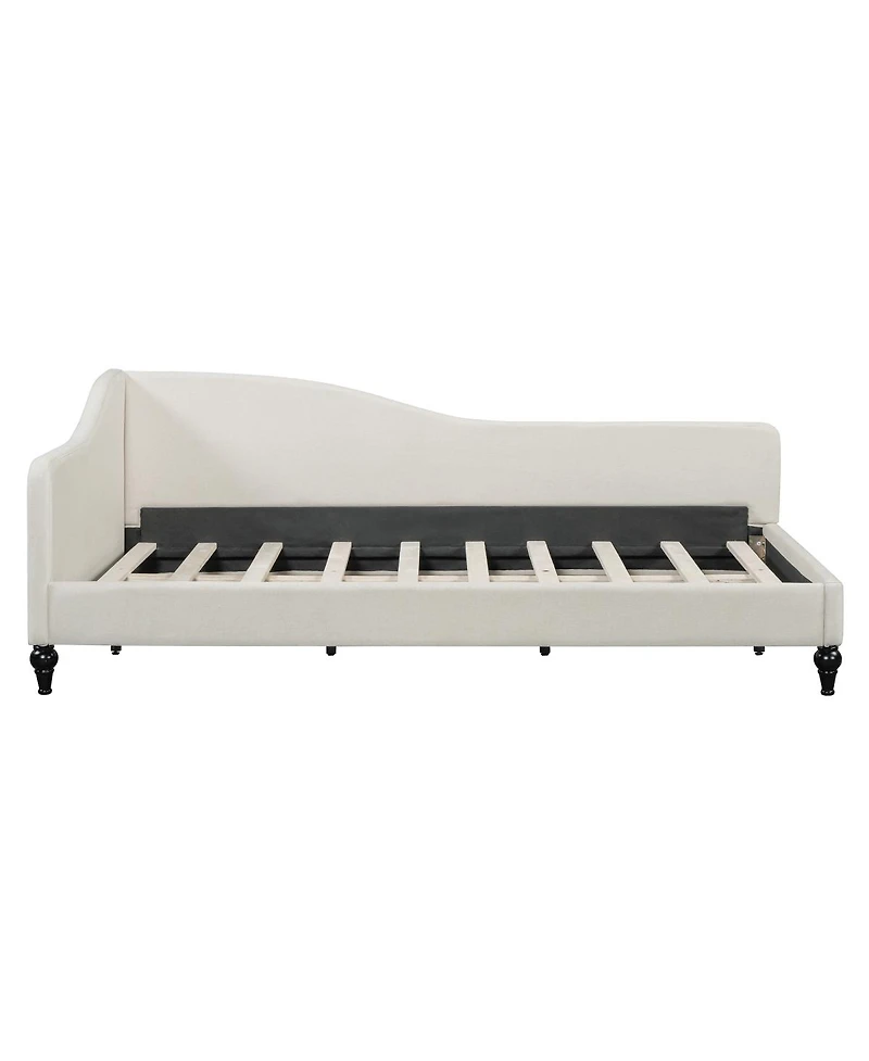Streamdale Furniture Linen L-Shaped Daybed with Wood Legs