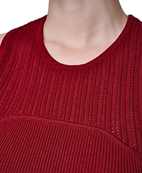 Dkny Women's Yoke Detail Sleeveless Sweater