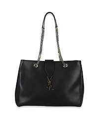 Pre-Owned Saint Laurent Black Smooth Leather Cassandre Tote Bag