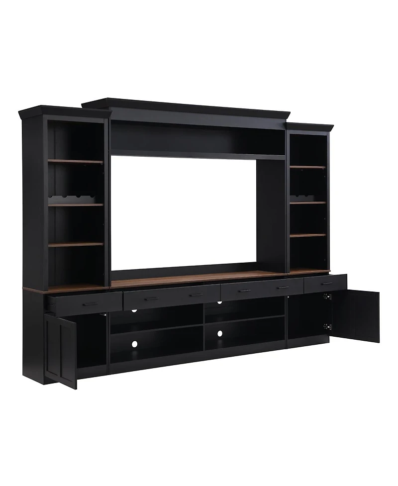 Streamdale Furniture Farmhouse Entertainment Center Bookshelf Rack