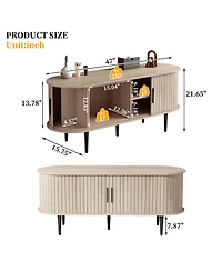 Streamdale Furniture Modern Tv Stand with Storage and Sliding Door