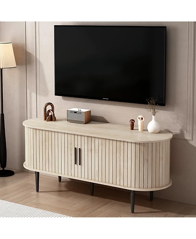 Streamdale Furniture Modern Tv Stand with Storage and Sliding Door