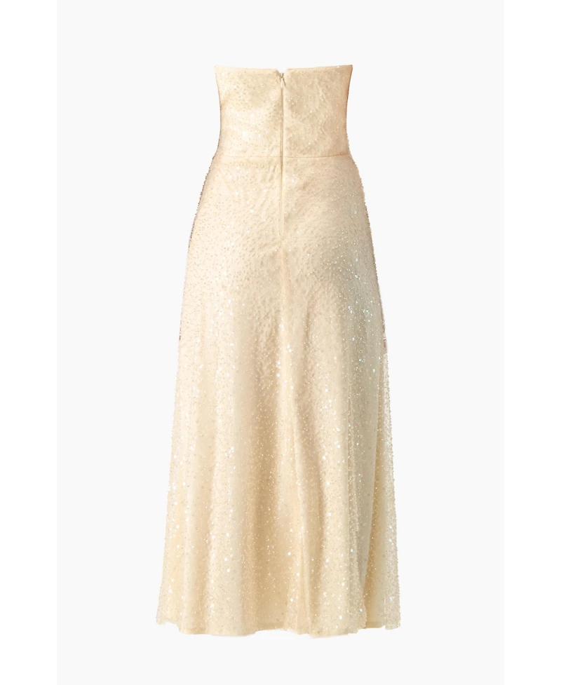 Ivonne Women's Strapless Bustier Sequin Midi Dress