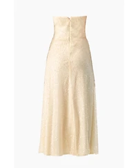 Ivonne Women's Strapless Bustier Sequin Midi Dress