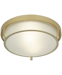 Possini Euro Design Encina 13inch Modern Flush-Mount Ceiling Light Fixture Kitchen Foyer Hallway Drum Frosted Glass