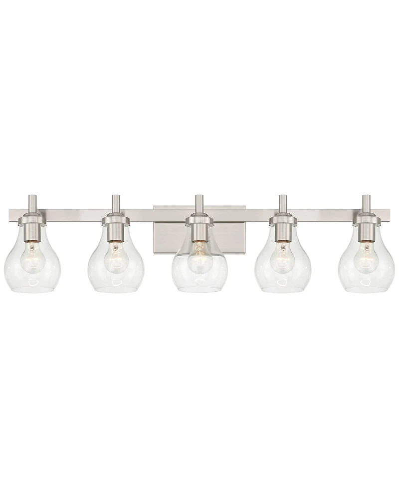 Possini Euro Design Possini Euro Danvers 35 1/4"Wide Brushed Nickel 5-Light Bath Light