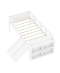 Streamdale Furniture Wooden Loft Bed with Storage, Slide and Ladder